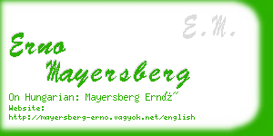 erno mayersberg business card